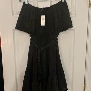 Anthropologie Black Off-Shoulder Cocktail Dress